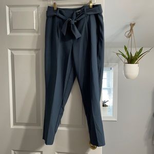 LOFT High Waist Straight Tie Waist Pants
